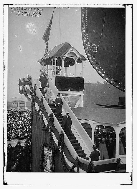 Kaiser leaving stand after christening of "IMPERATOR" (LOC)