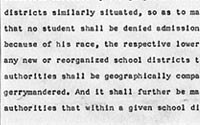 Annotated draft decree regarding Brown v. Board of Education of Topeka