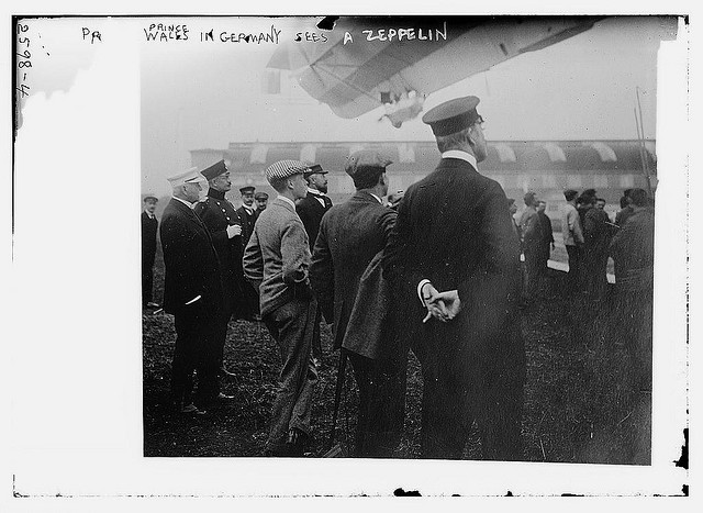 Prince of Wales in Germany sees a Zeppelin (LOC)