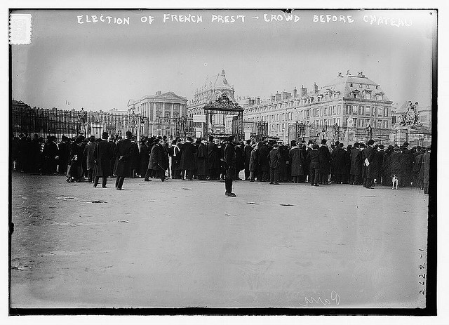 Election of French Pres. - crowd before Chateau (LOC)