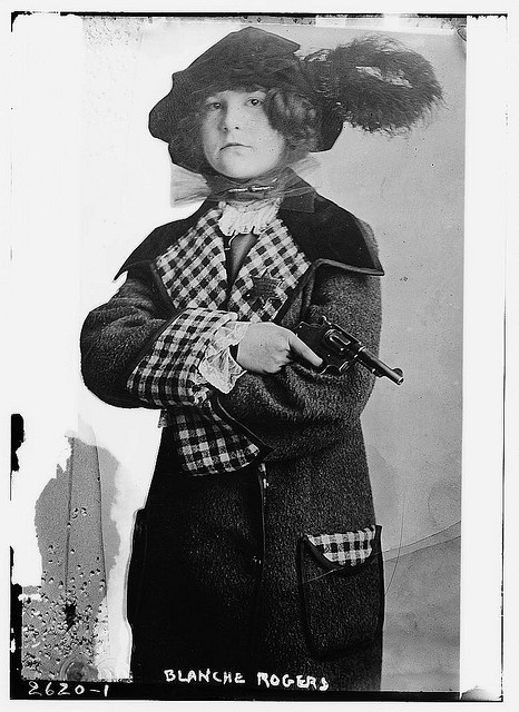 Blanche Rogers [with pistol] (LOC)