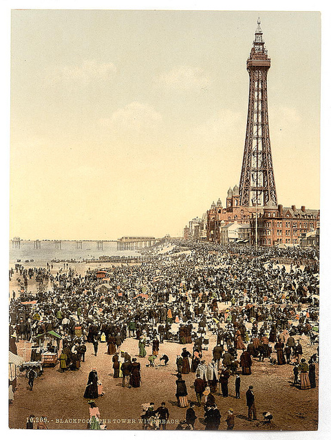[The tower with beach, Blackpool, England]  (LOC)