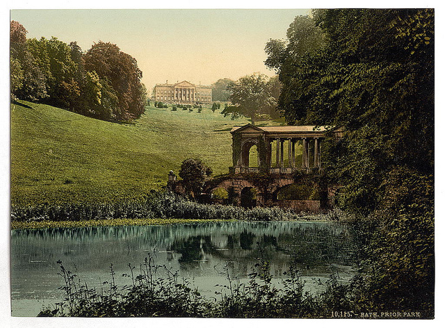 [Prior Park College with Palladi[a]n Bridge, Bath, England]  (LOC)