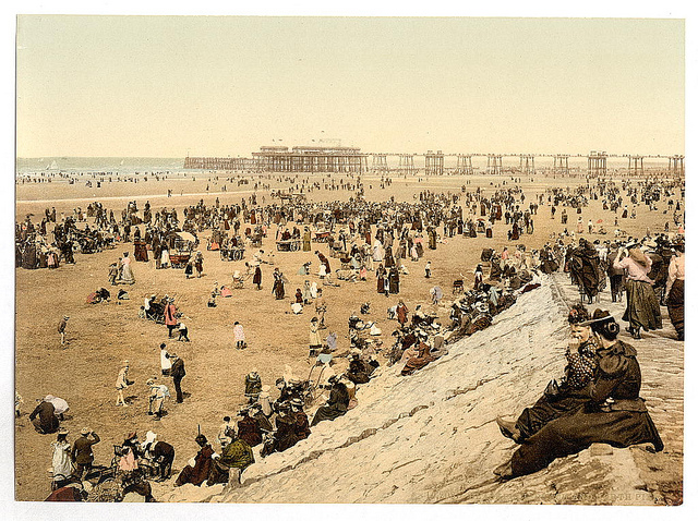 [The beach with North Pier, Blackpool, England]  (LOC)