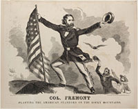 Col. Frémont planting the American standard on the Rocky Mountains