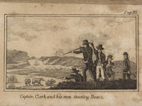 Captain Clark and his men shooting bears