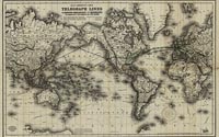 Map Showing the Telegraph Lines in Operation, Under Contract, and Contemplated to Complete the Circuit of the Globe