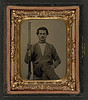 [Unidentified soldier in Confederate battleshirt with musket] (LOC) by The Library of Congress