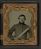 [Unidentified soldier in Confederate uniform with Bowie knife] (LOC) by The Library of Congress
