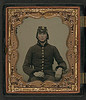[Unidentified young soldier in Confederate uniform and South Carolina forage cap with Palmetto insignia] (LOC) by The Library of Congress