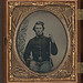 [Unidentified soldier in Union cavalry uniform sitting with saber] (LOC)