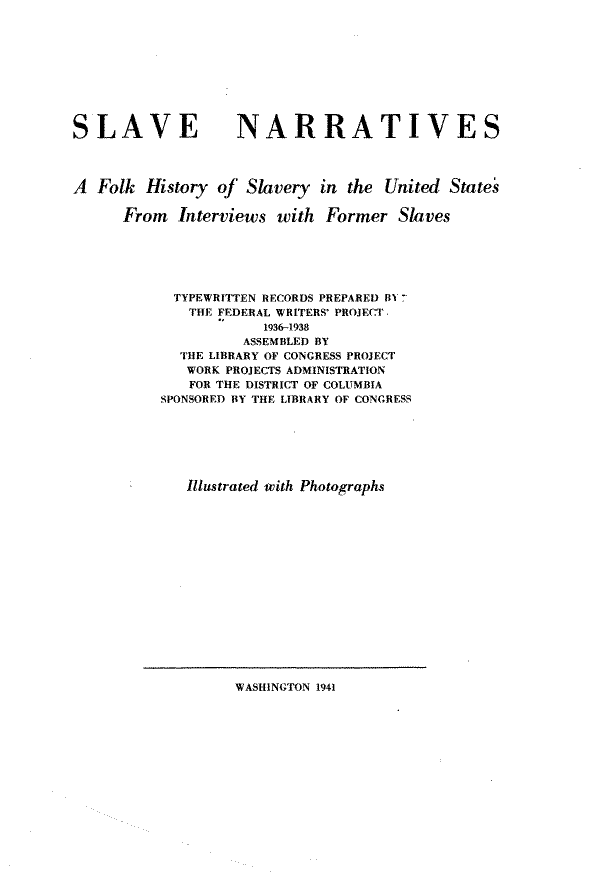 Unnumbered Page, Kansas Narratives, Volume VI
