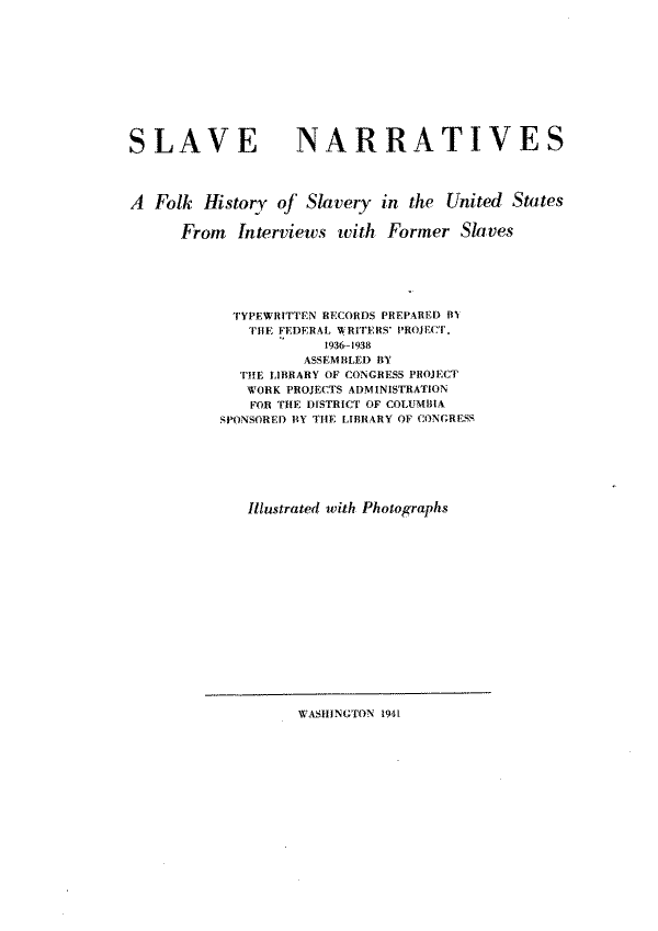 Unnumbered Page, Mississippi Narratives, Volume IX