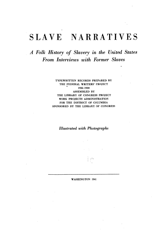 Unnumbered Page, Virginia Narratives, Volume XVII