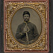 [Unidentified soldier in Union cavalry uniform holding cavalry saber] (LOC)
