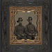 [Unidentified soldiers in Union uniforms and infantry Company B Hardee hats; soldier on left holds fife and soldier on right wears locket and key around his neck] (LOC)