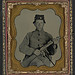 [Unidentified soldier in Confederate uniform with rifle] (LOC)