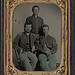 [Three unidentified soldiers in Union 1st Lieutenant, 1st Sergeant, and Master sergeant uniforms] (LOC)