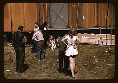 "Backstage" at the "girlie" show at the Vermont state fair, Rutland (LOC)