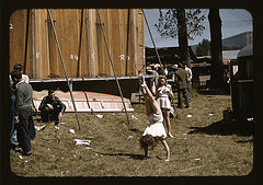 At the Vermont state fair, Rutland, "backstage" at the "girlie" show (LOC)