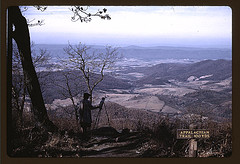 A woman painting a view of the Shenandoah Valley from the Skyline Drive, near an entrance to the Appalachian Trail, Virginia (LOC)