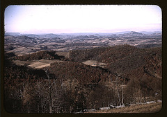 View of fields and wooded foothills from the Skyline Drive, Virginia (LOC)