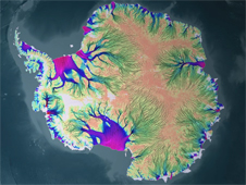 These animations shows the motion of ice in Antarctica