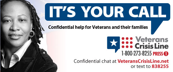 Visit the Veterans Crisis Line. call 1-800-273-8255, or text 838255