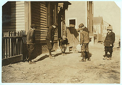 (For Child Welfare Exhibit 1912-13.) Shooting craps, Providence, R.I.  Location: Providence, Rhode Island. (LOC)
