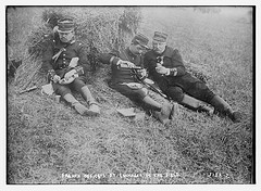 French Officers at luncheon in field (LOC)