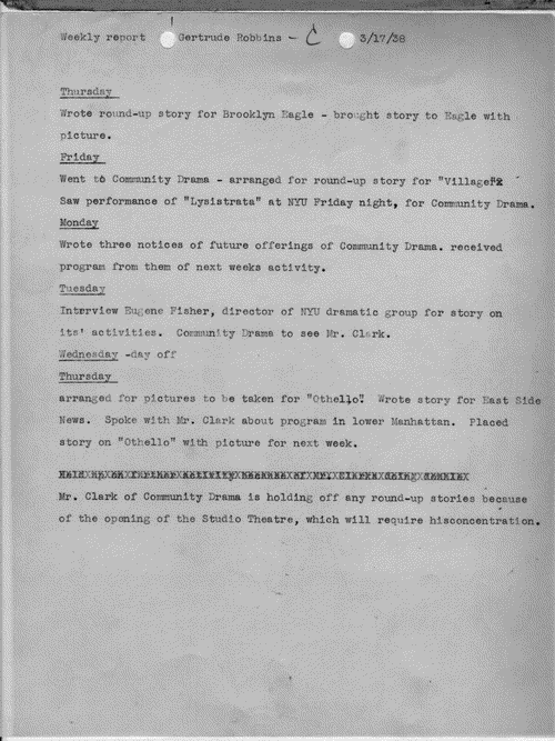 Image 1 of 9, Publicity Reports - 1938-1939 - Productions - Robb