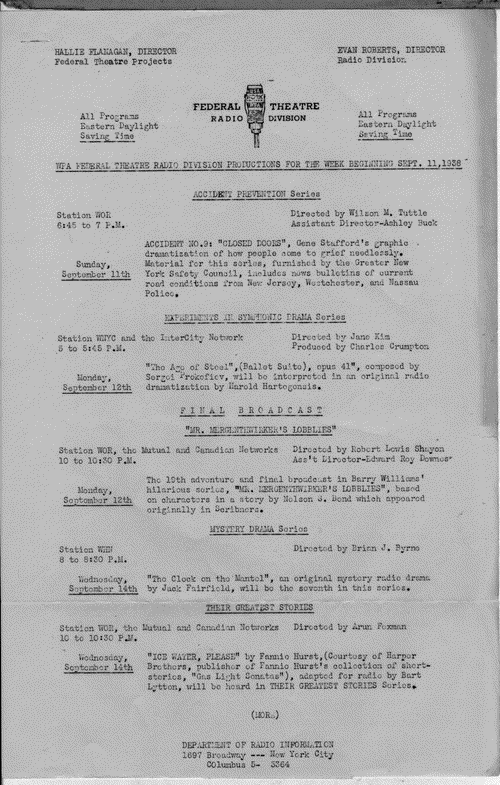 Image 1 of 2, Radio Division Schedules - 1938