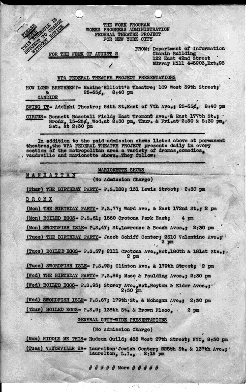 Image 1 of 15, Adv. and Pub. - Aug 1937 - WPA-FTP Presentations -