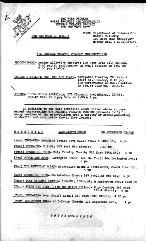 Image 1 of 21, Adv. and Pub. - Dec 1937 - WPA-FTP Presentations -