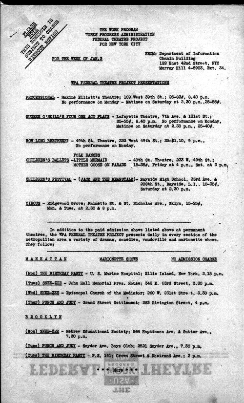Image 1 of 19, Adv. and Pub. - Jan 1938 - WPA-FTP Presentations -