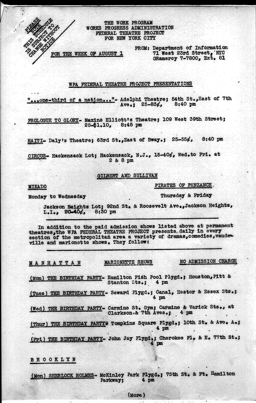 Image 1 of 18, Adv. and Pub. - Aug 1938 - WPA-FTP Presentations -
