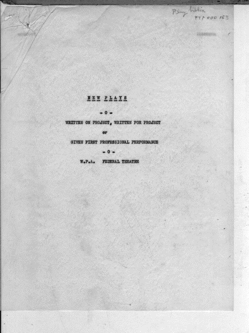 Image 1 of 9, Productions - 1936? - Lists - New Plays