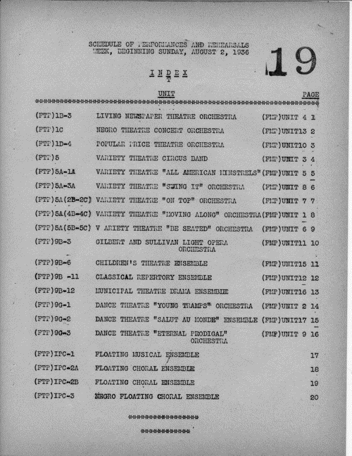 Image 1 of 92, Rehearsals and Performances - Aug 1936 - Schedules