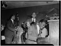 [Portrait of Wesley Prince, Oscar Moore, and Nat King Cole, Zanzibar, New York, N.Y., ca. July 1946] (LOC)