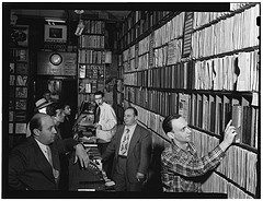 [Portrait of Milt Gabler, Herbie Hill, Lou Blum, and Jack Crystal, Commodore Record Shop, New York, N.Y., ca. Aug. 1947] (LOC)