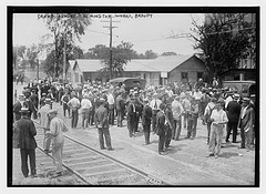 Crowd around Remington works, Brdgpt [i.e., Bridgeport]  (LOC)