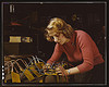 Lucile Mazurek, age 29, ex-housewife, husband going into the service, working on black-out lamps to be used on the gasoline trailers in the Air Force, Heil and Co., Milwaukee, Wisc. (LOC) by The Library of Congress