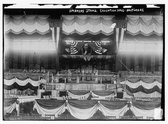 Speaker's stand, Convention Hall, Baltimore (LOC)