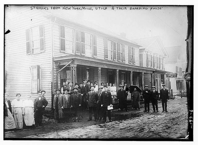 Strikers from N.Y. Mills, Utica & their boarding house (LOC)