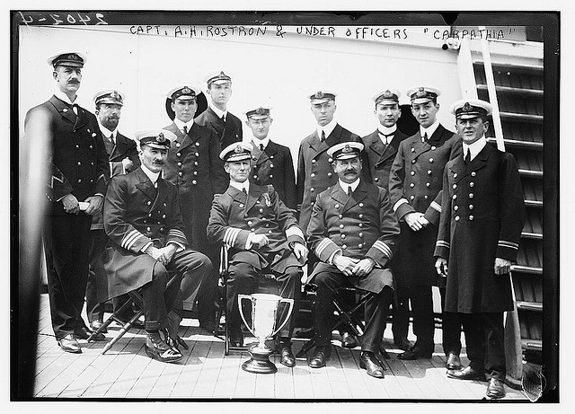 Capt. Rostron & under officers of CARPATHIA [ship] (LOC)