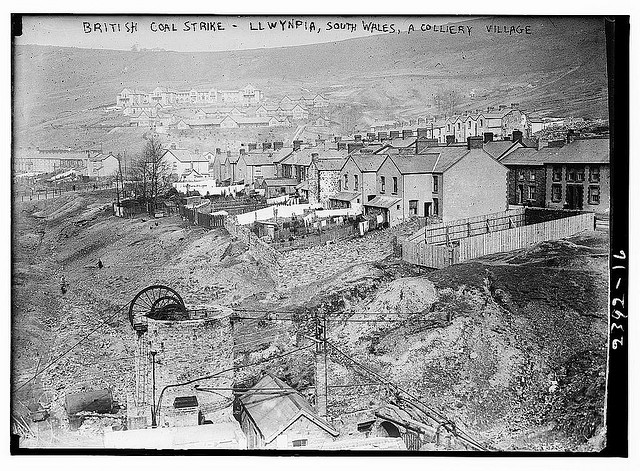 British coal strike - Llwynpia, South Wales. A colliery village. (LOC)