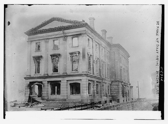 Remains of post office, Bangor fire (LOC)