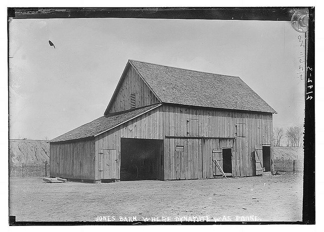 Jones Barn where dynamite was found (LOC)