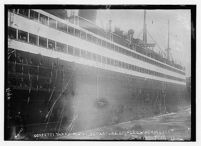 Confetti throwing at the departure of the George Washington (LOC)