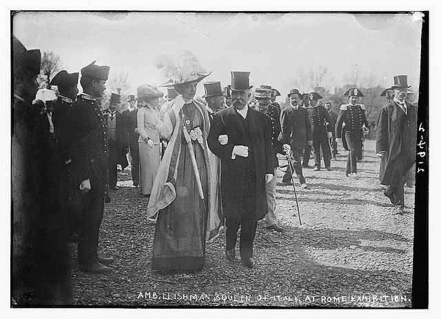 Amb. Leishman and Queen of Italy at Rome Exhibition (LOC)